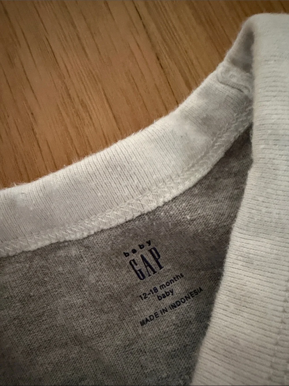 Toddler Boy Baby Gap Gray & Royal Blue Long Sleeve Shirt